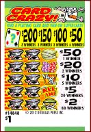 Card Crazy $1 Pull-Tabs Cash Board with 2,688 Tickets