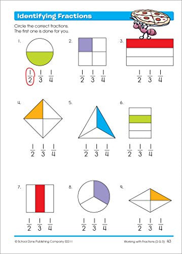 School Zone Time, Money and Fractions Workbook for Grades 1–2
