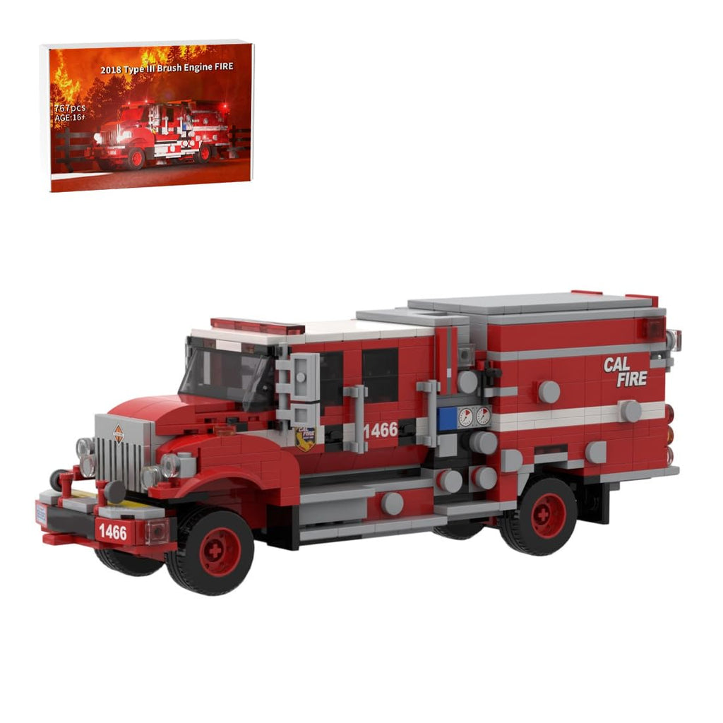 GoAssemb Type III Brush Fire Truck 767-Piece Building Set