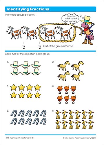 School Zone Time, Money and Fractions Workbook for Grades 1–2