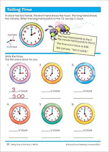 School Zone Time, Money and Fractions Workbook for Grades 1–2