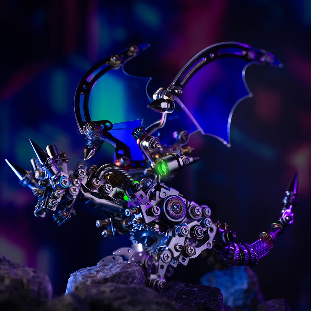 Arcynix Blue Dragon 3D Metal Puzzle Kit with LED Wings