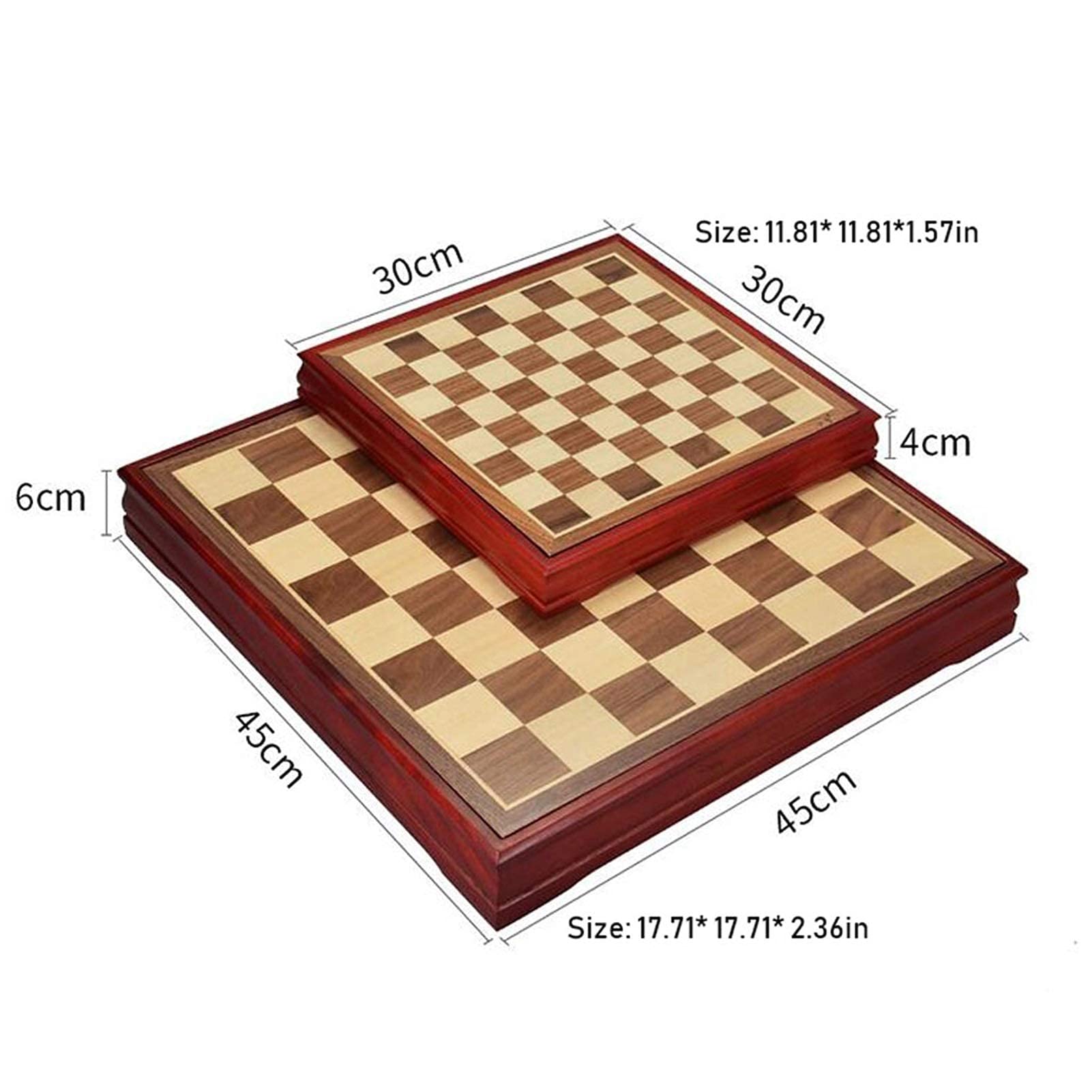 45cm Solid Wood Chess and Card Game Set with Storage