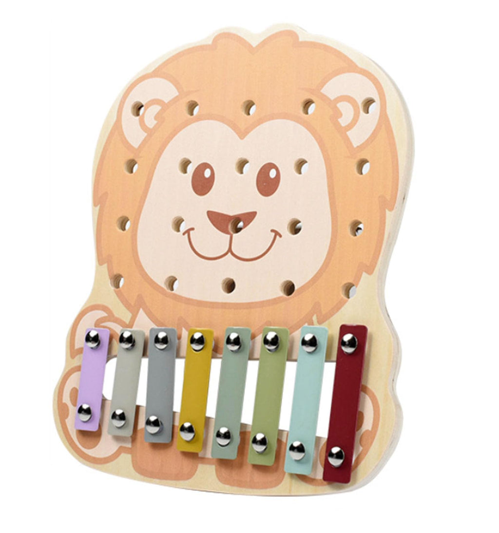 ZQsmgs 2-in-1 Wooden Lion Xylophone and Screw Puzzle