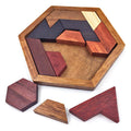 KINGOU Wooden Hexagon Tangram Puzzle for Kids and Adults