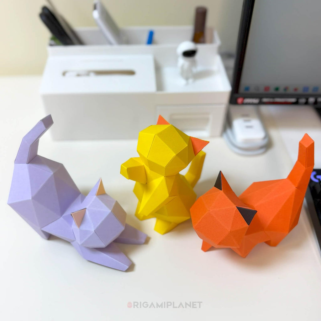 ORIGAMIPLANET Hello Kittens 3D Origami Craft Set