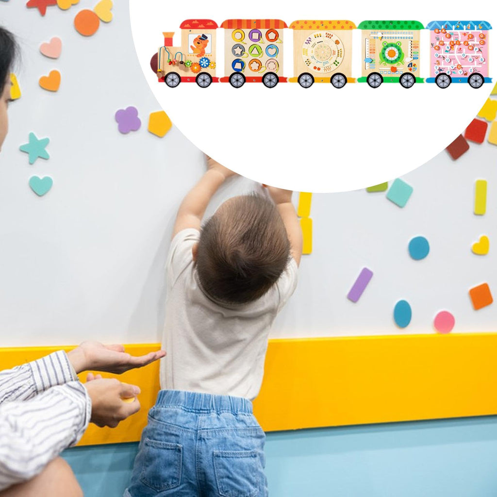 Harayaa Wooden Sensory Wall Board for Shapes and Colors