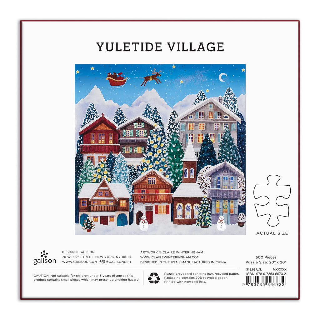 Galison Yuletide Village 500-Piece Festive Winter Puzzle