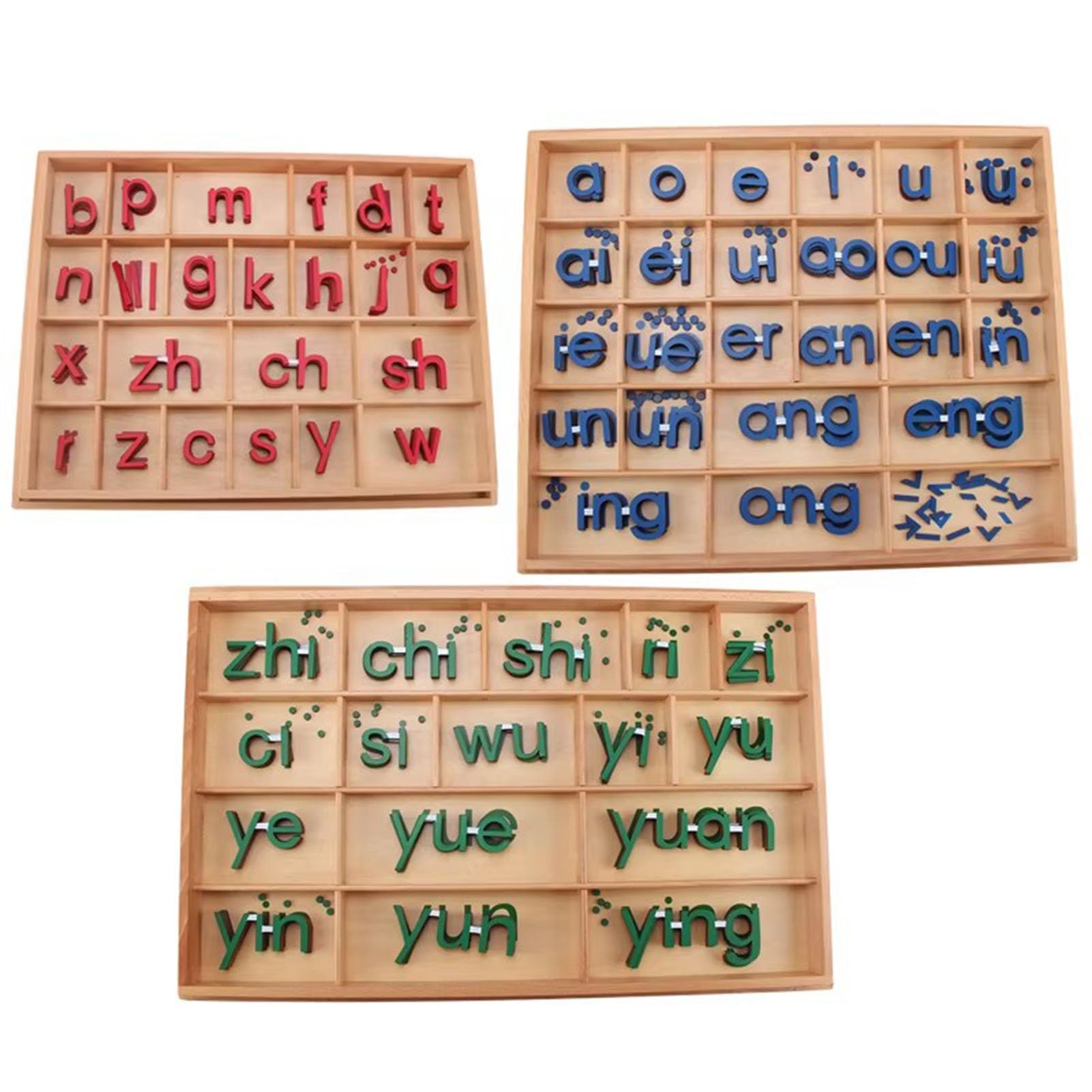 BANGYUA Montessori Wooden Movable Alphabet Learning Set