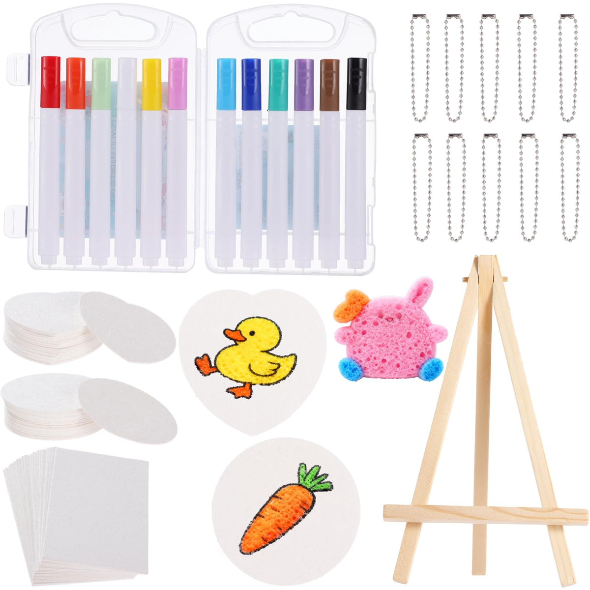 byepica Foam Texture Painting Kit with 12 Acrylic Markers