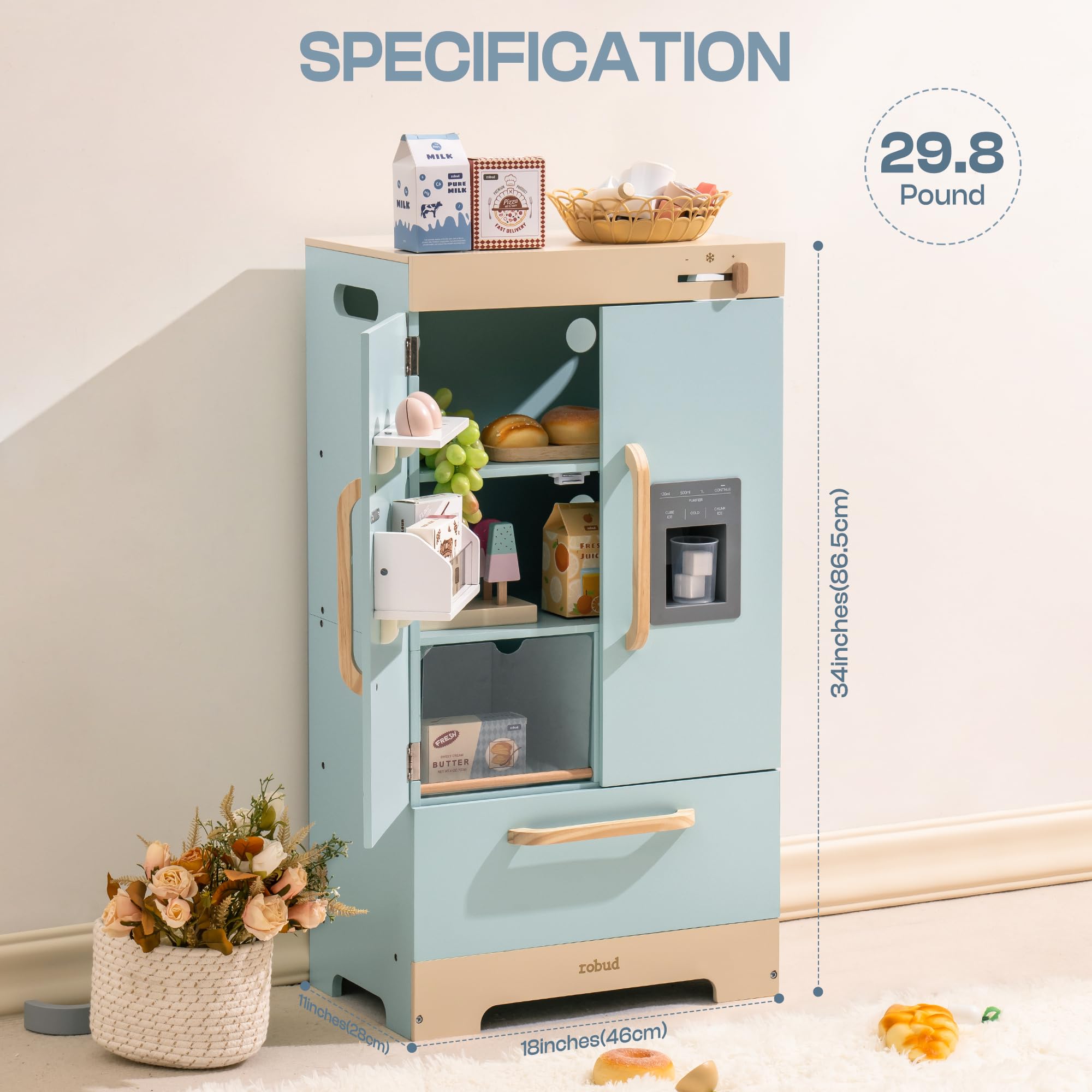 ROBOTIME Wooden Kitchen Playset for Toddlers and Kids