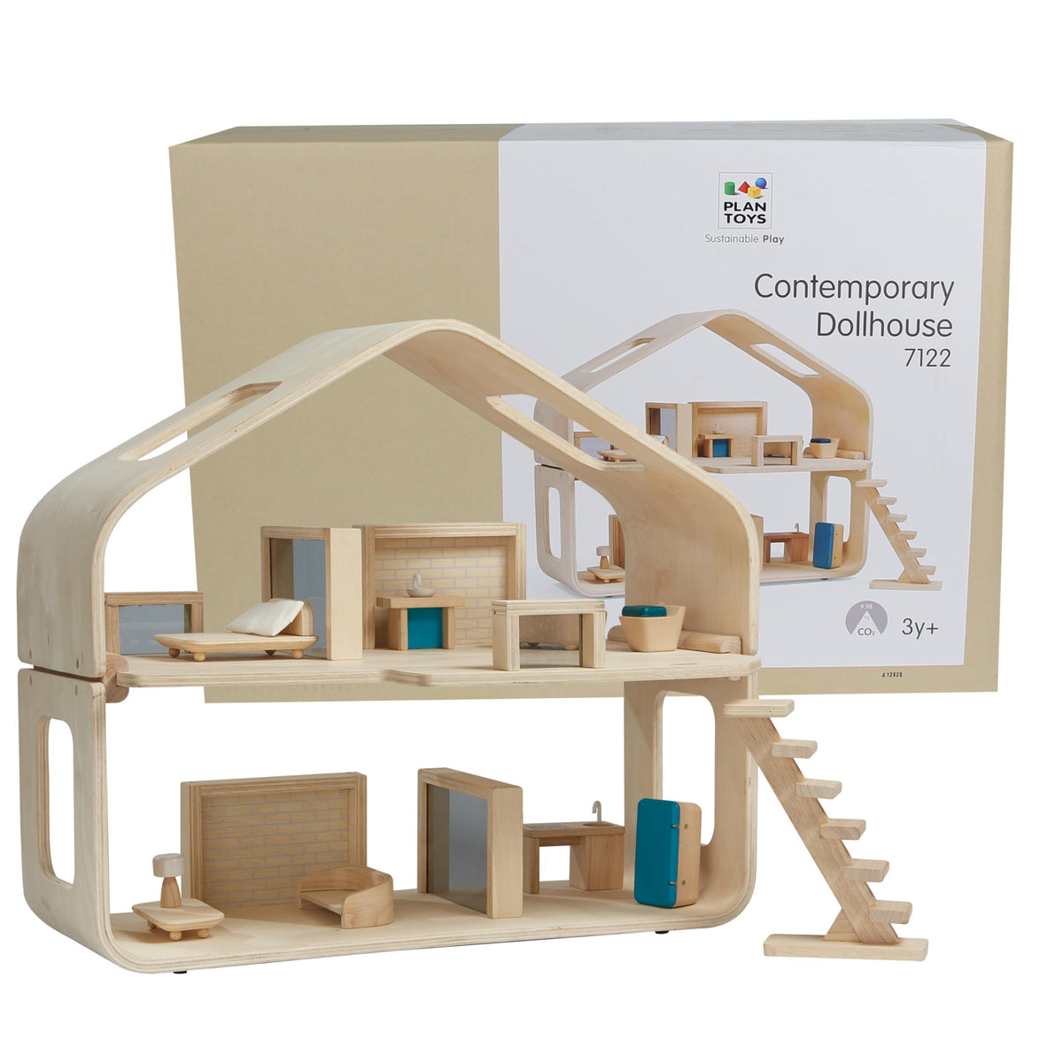 PlanToys Victorian Wooden Dollhouse Playset for Kids