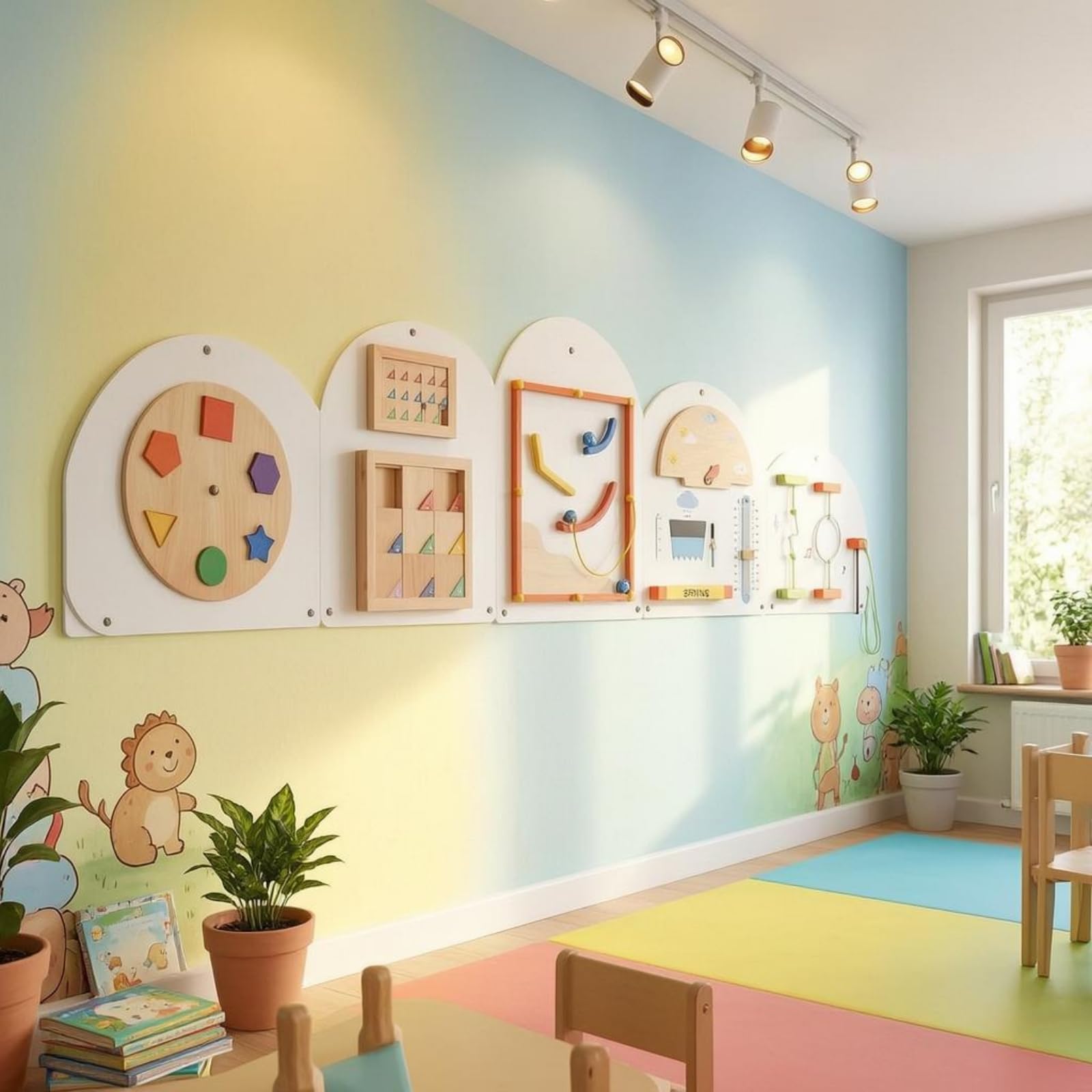 KQFCAZRE Interactive Sensory Busy Board for Fine Motor Skills
