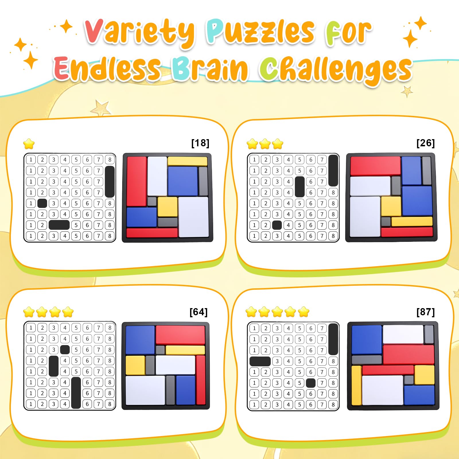 2-Piece Logic Puzzle Brain Teaser Set with 88 Challenges