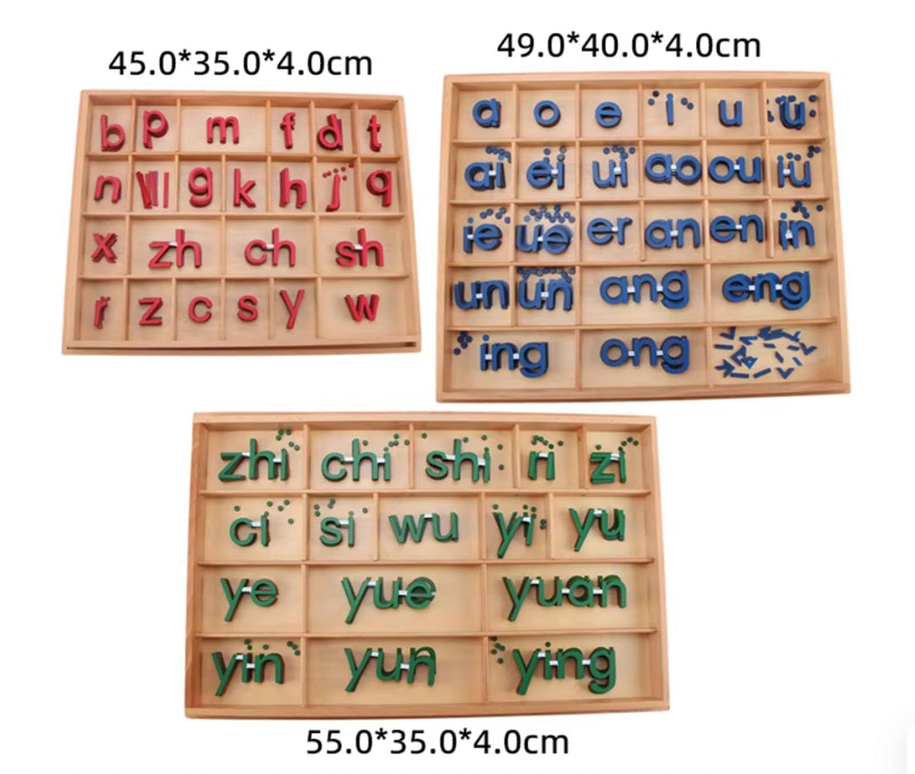 BANGYUA Montessori Wooden Movable Alphabet Learning Set