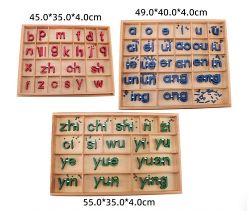 BANGYUA Montessori Wooden Movable Alphabet Learning Set