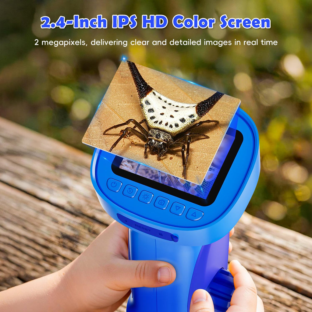 Ahalfcit 1000X Digital Microscope with 2.4-Inch Screen