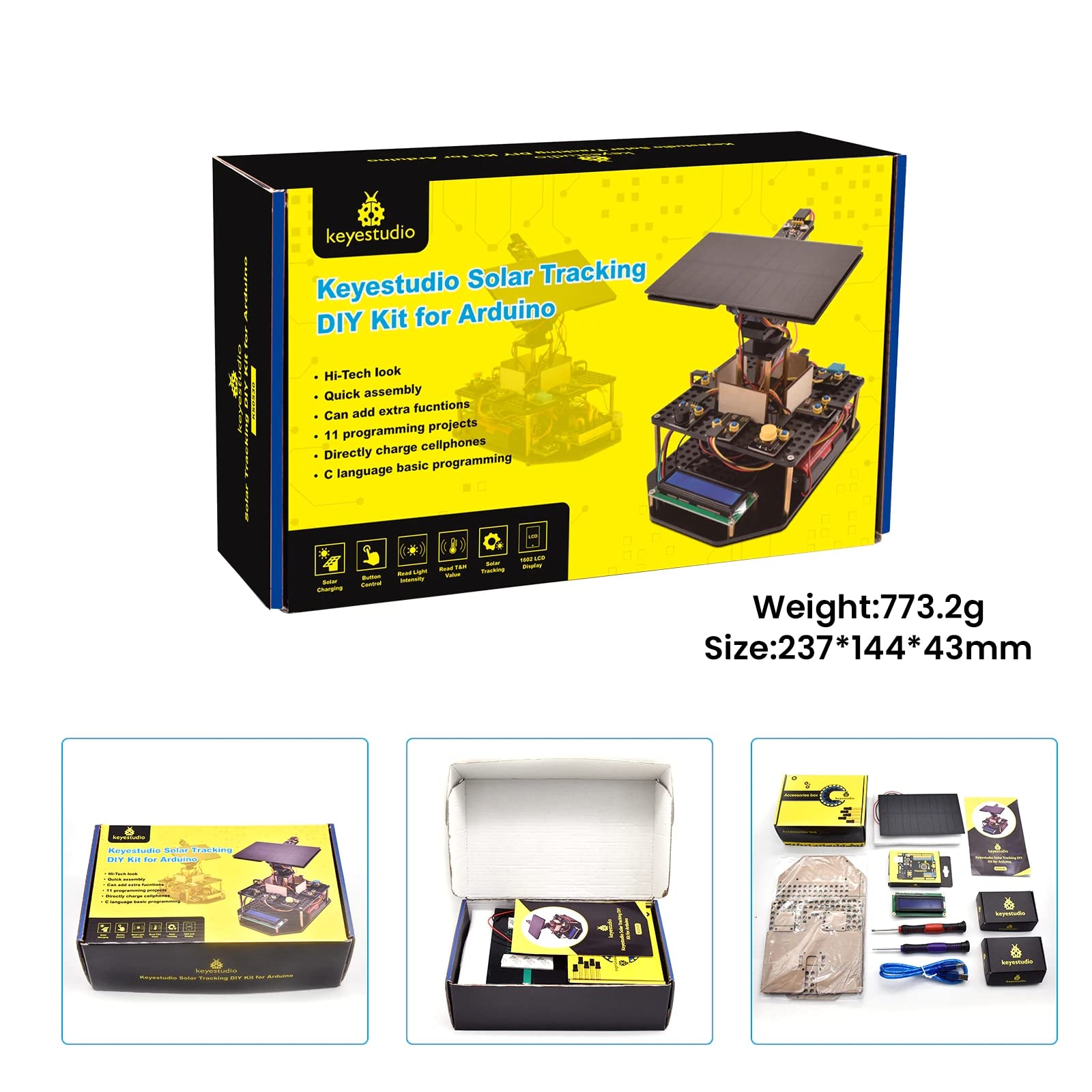 KEYESTUDIO Solar Tracking Arduino Kit for Teens and Adults