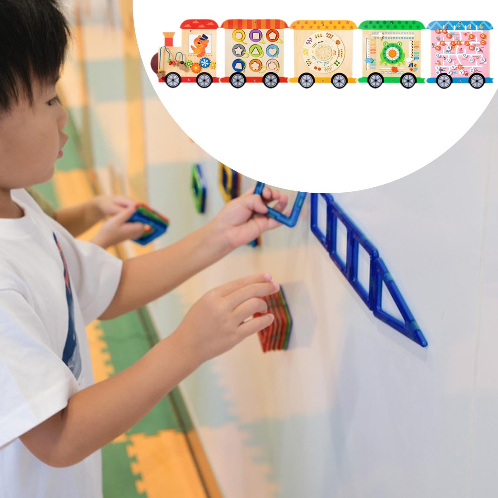Harayaa Wooden Sensory Wall Board for Shapes and Colors