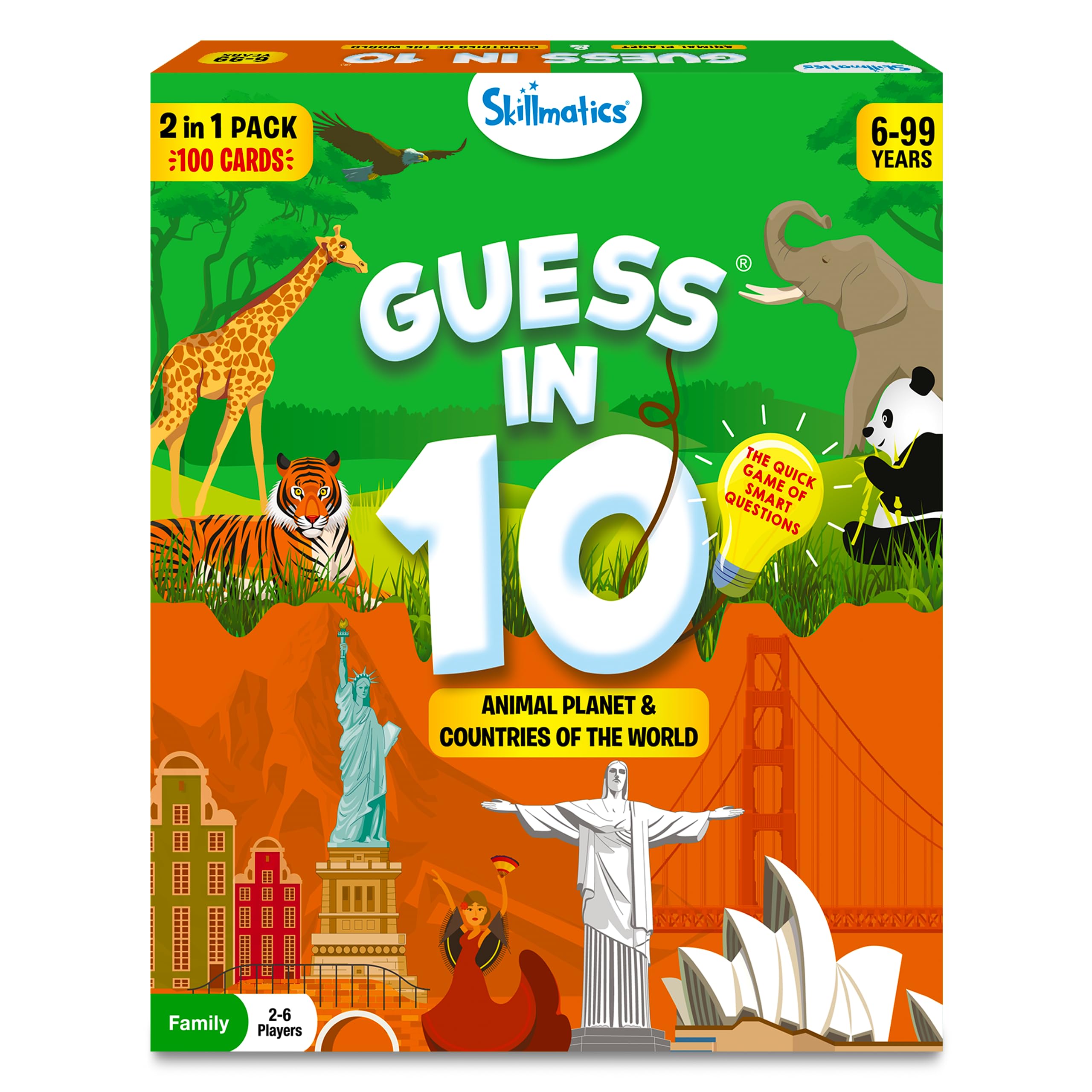 Skillmatics Guess in 10 Smart Questions Travel Card Game