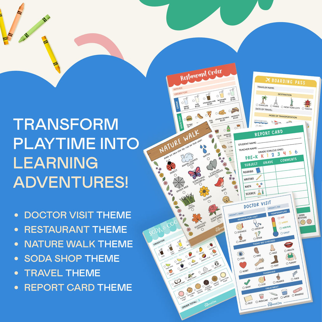 Playtime Notepads for Kids Drawing and Writing Activities