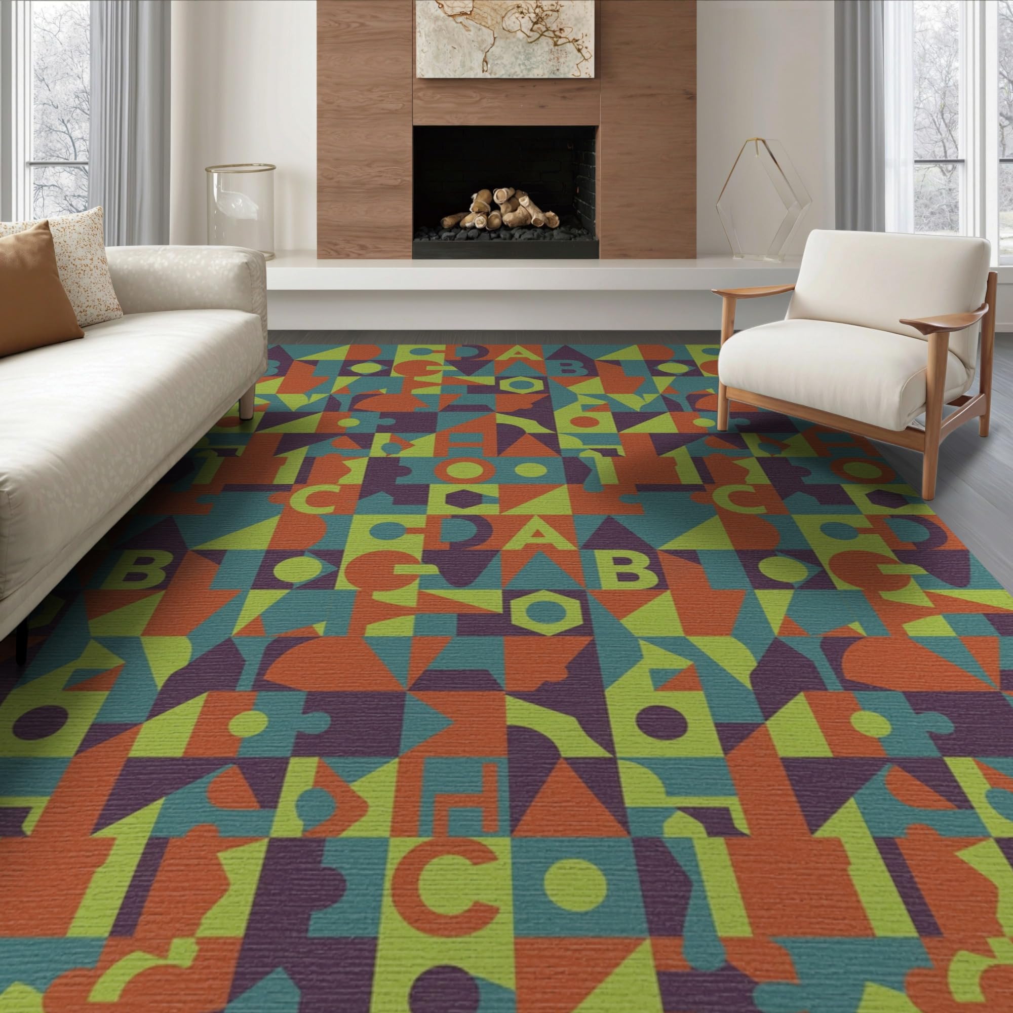 ODIKA Washable Non-Slip Stain-Resistant Area Rug