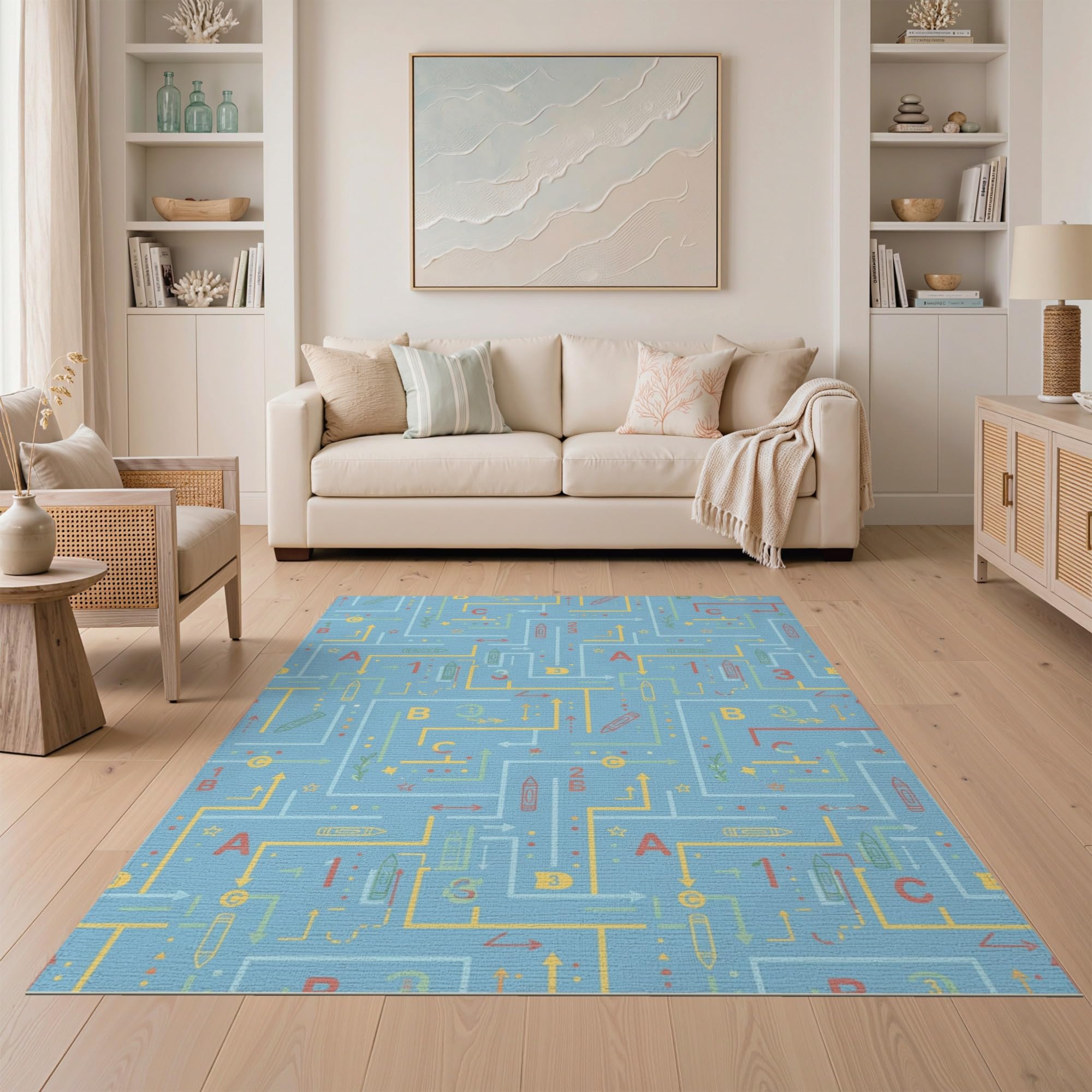 ODIKA Washable Non-Slip Stain-Resistant Area Rug