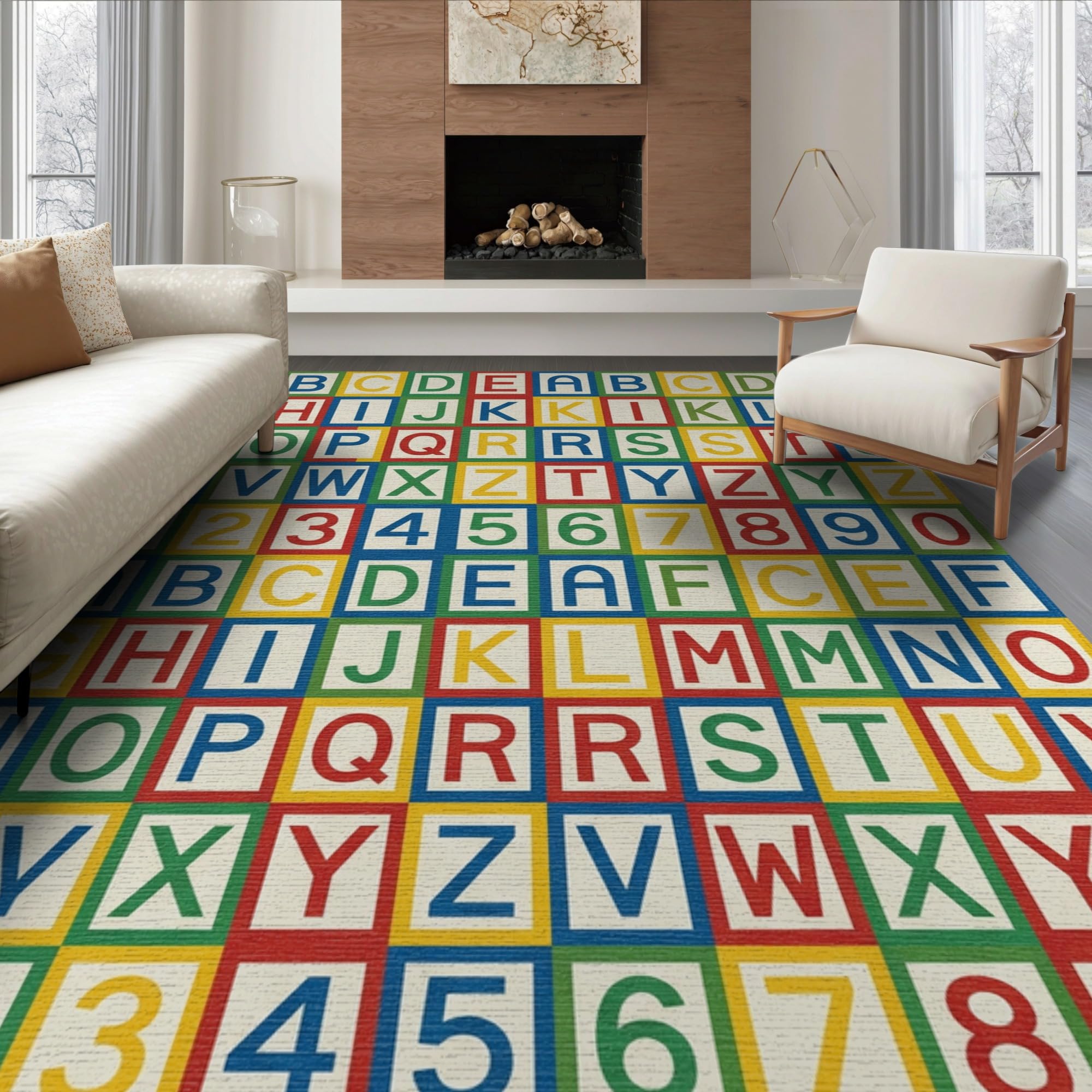 ODIKA Washable Non-Slip Stain-Resistant Area Rug