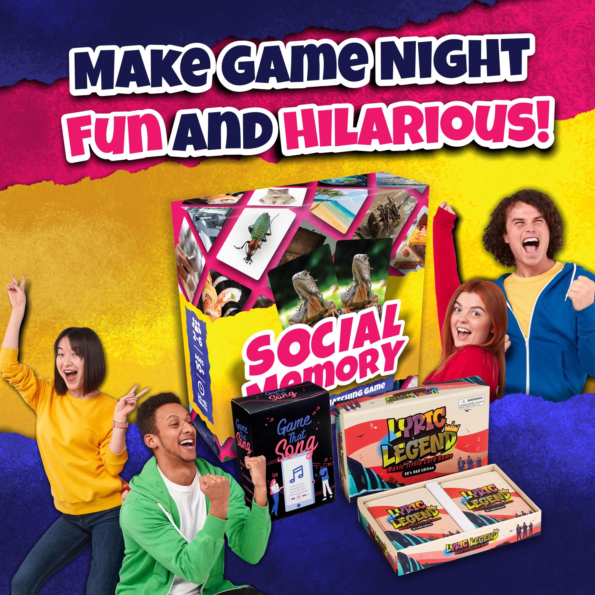 Social Memory Strategic Matching Card Game for Families