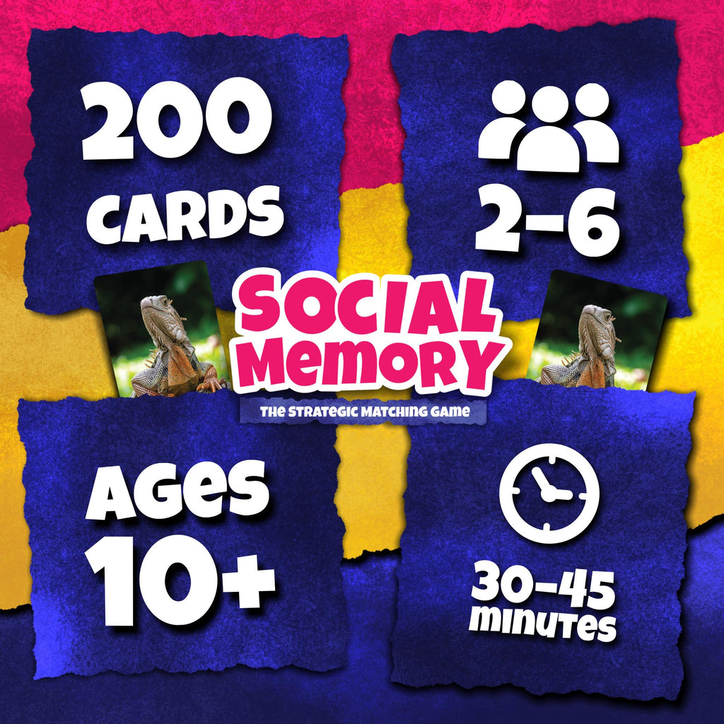 Social Memory Strategic Matching Card Game for Families