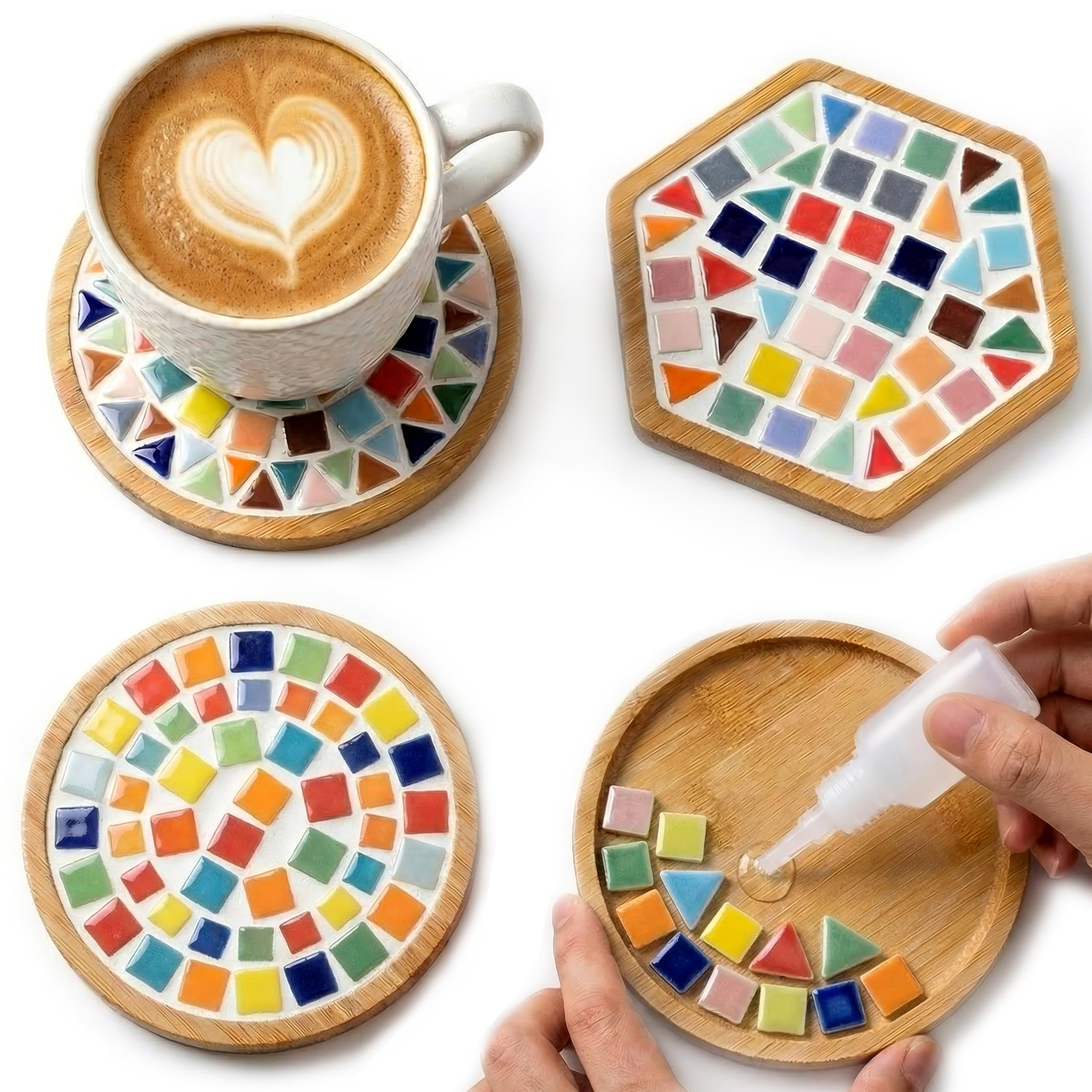Nuyoach DIY Mosaic Coaster Craft Kit for Adults