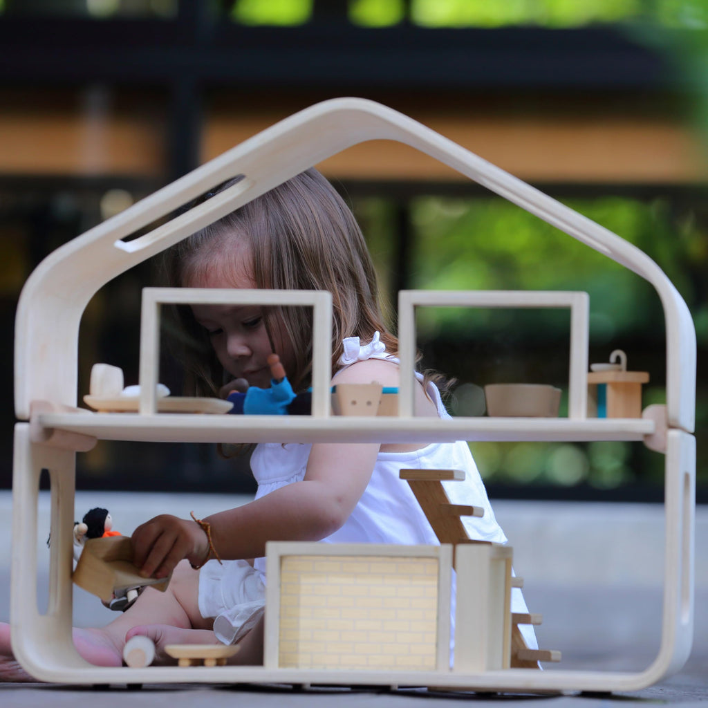 PlanToys Victorian Wooden Dollhouse Playset for Kids