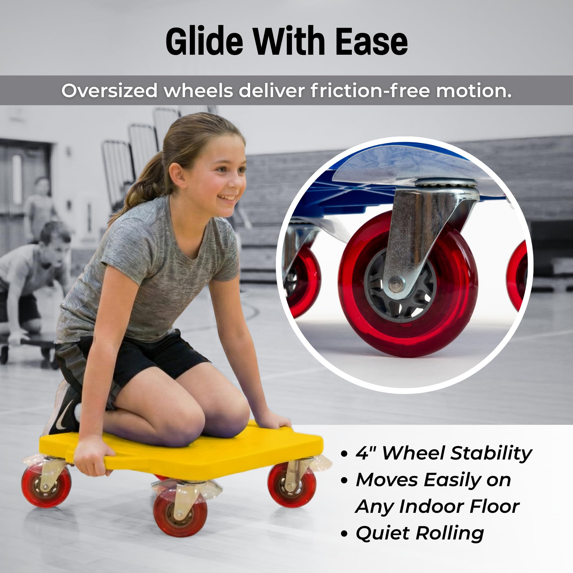 Cosom 16-Inch Sit and Scoot Board with Safety Handles