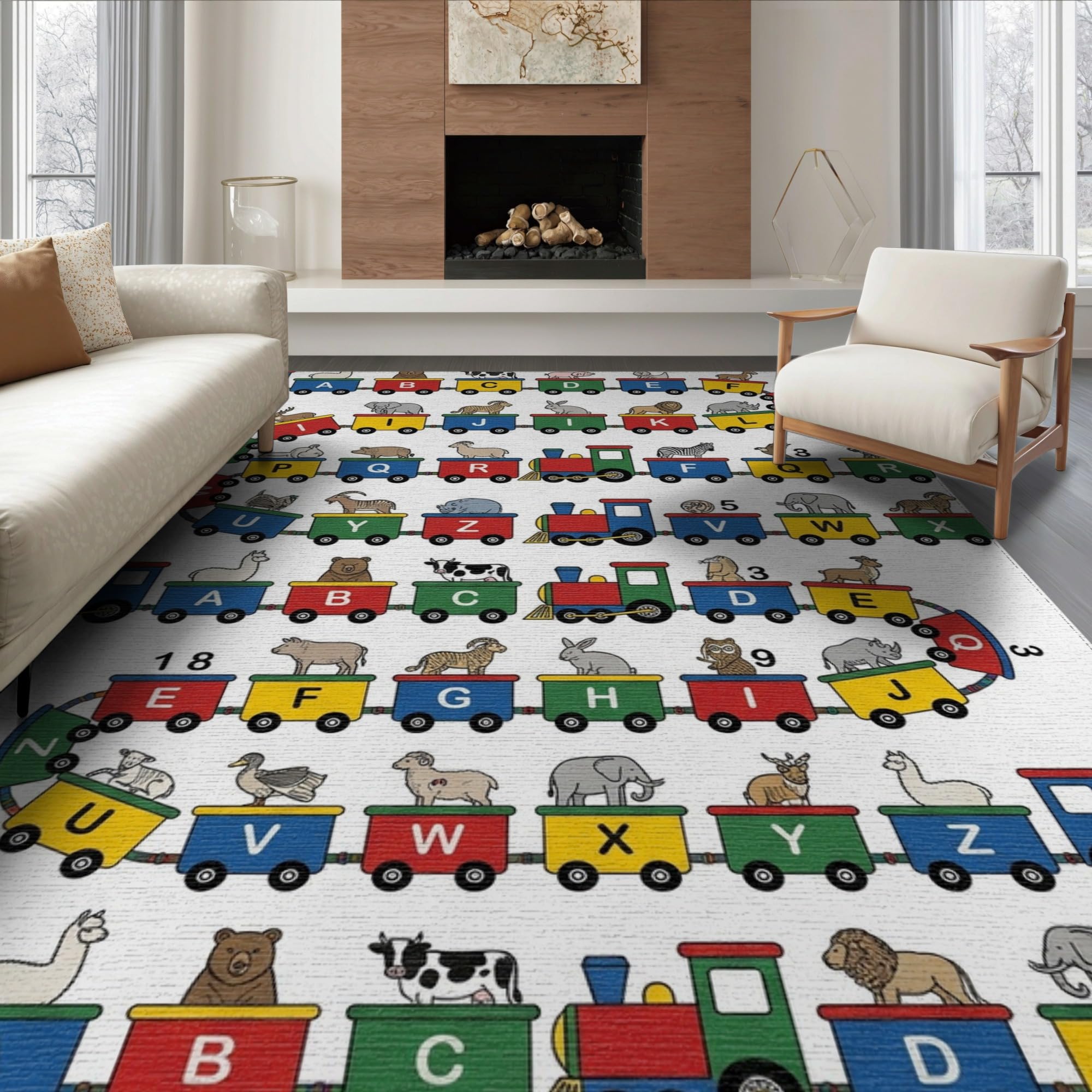 ODIKA Washable Non-Slip Stain-Resistant Area Rug