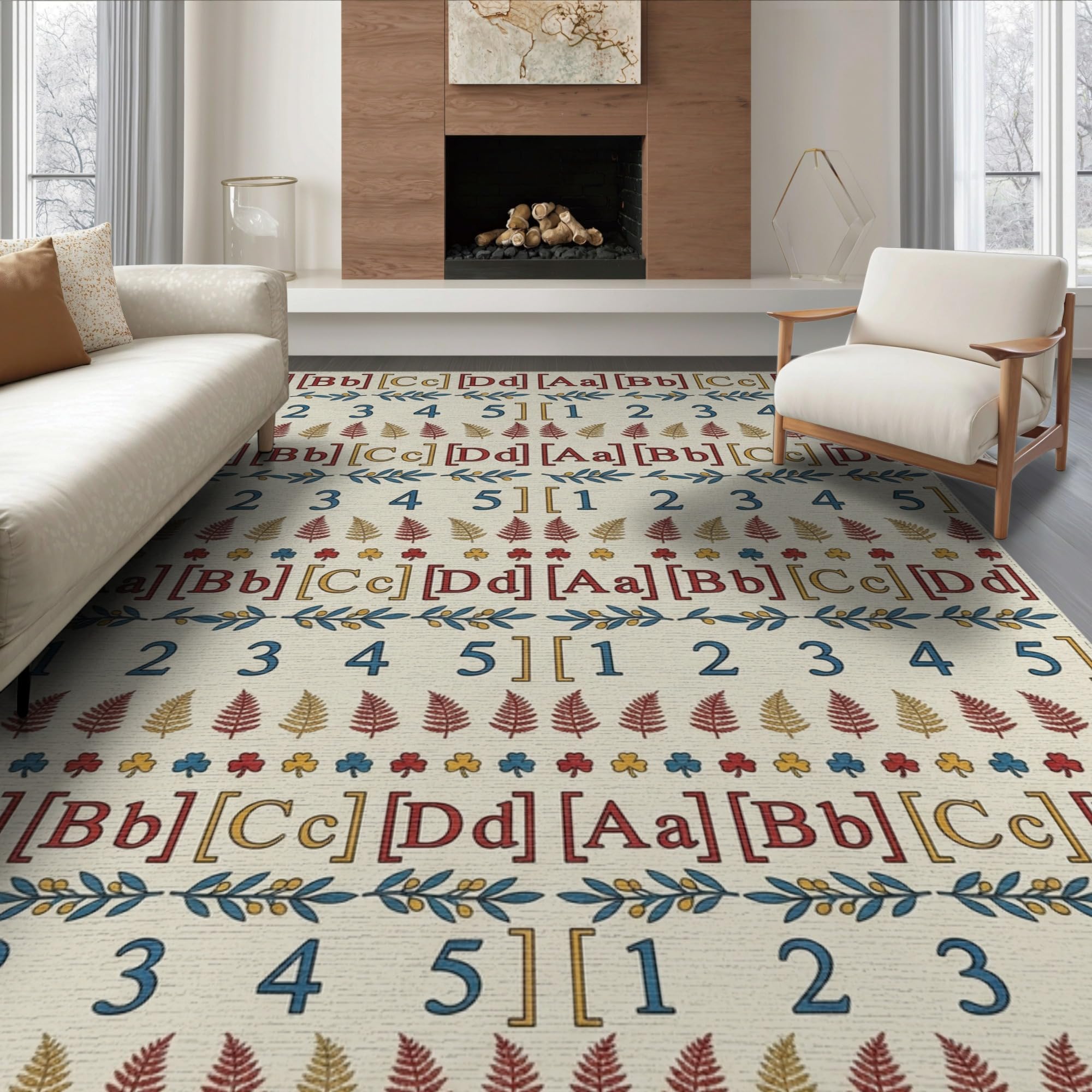 ODIKA Washable Non-Slip Stain-Resistant Area Rug
