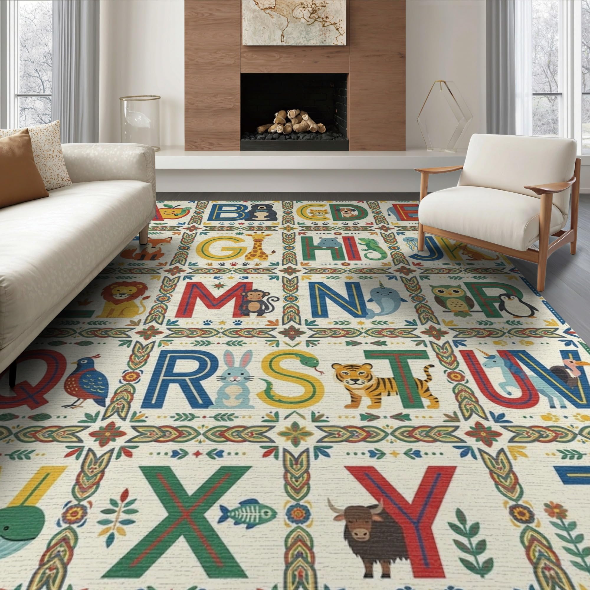 ODIKA Washable Non-Slip Stain-Resistant Area Rug