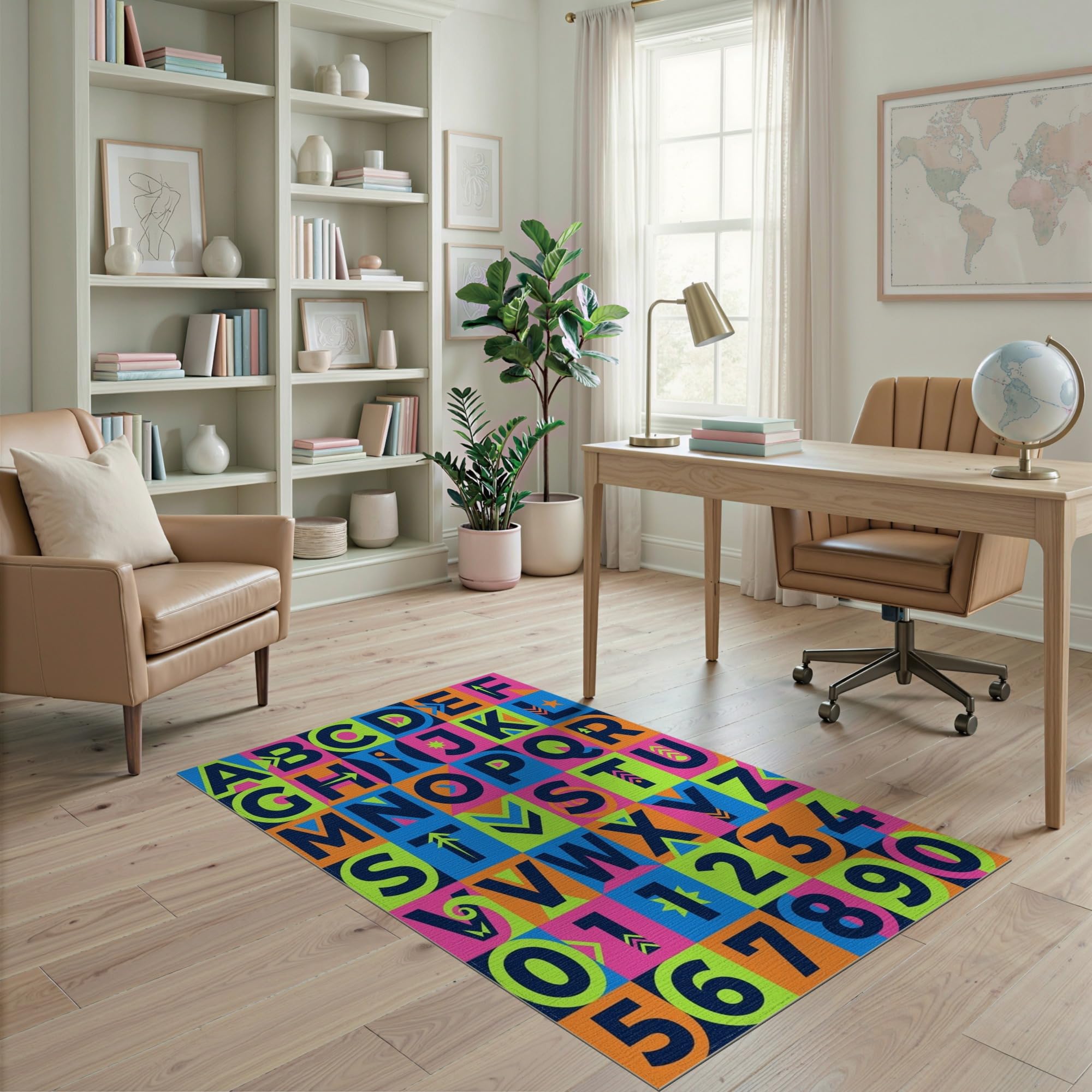 ODIKA Washable Non-Slip Stain-Resistant Area Rug