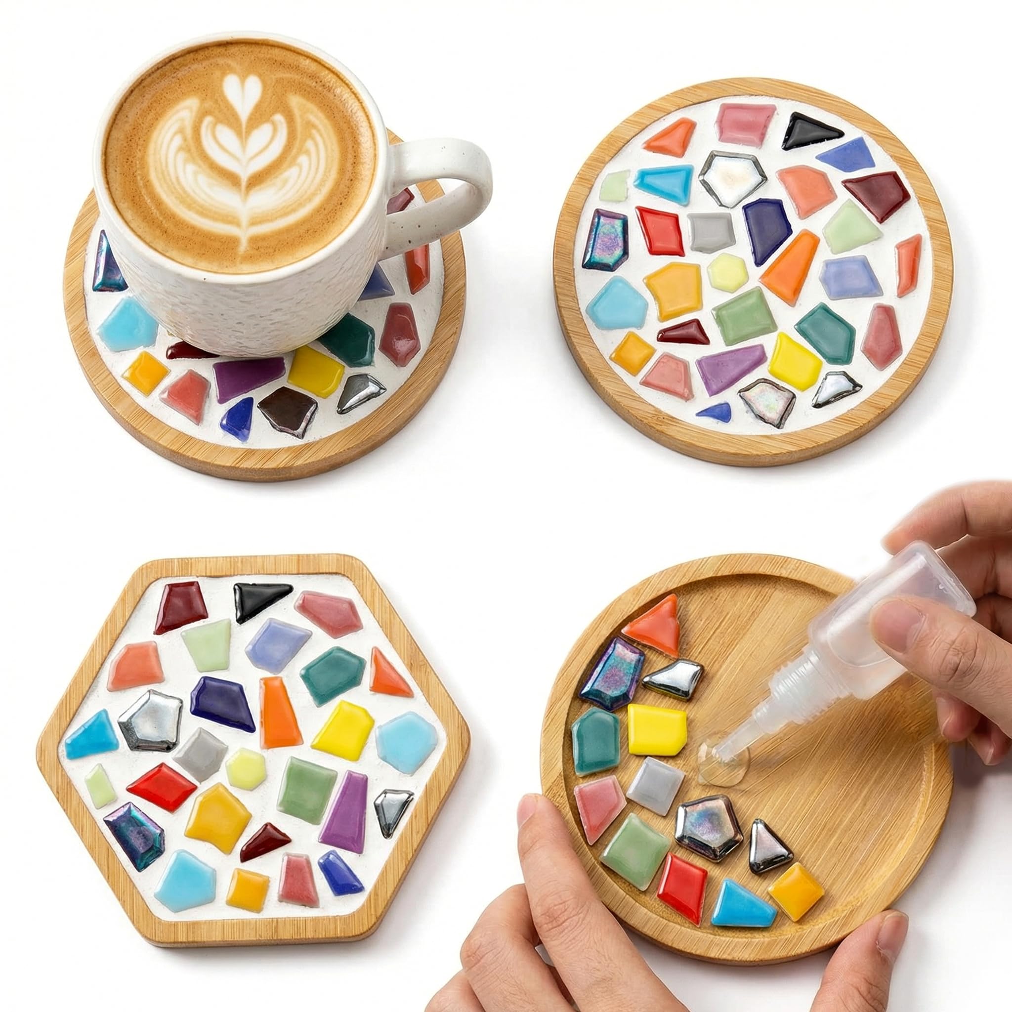 Nuyoach DIY Mosaic Coaster Craft Kit for Adults