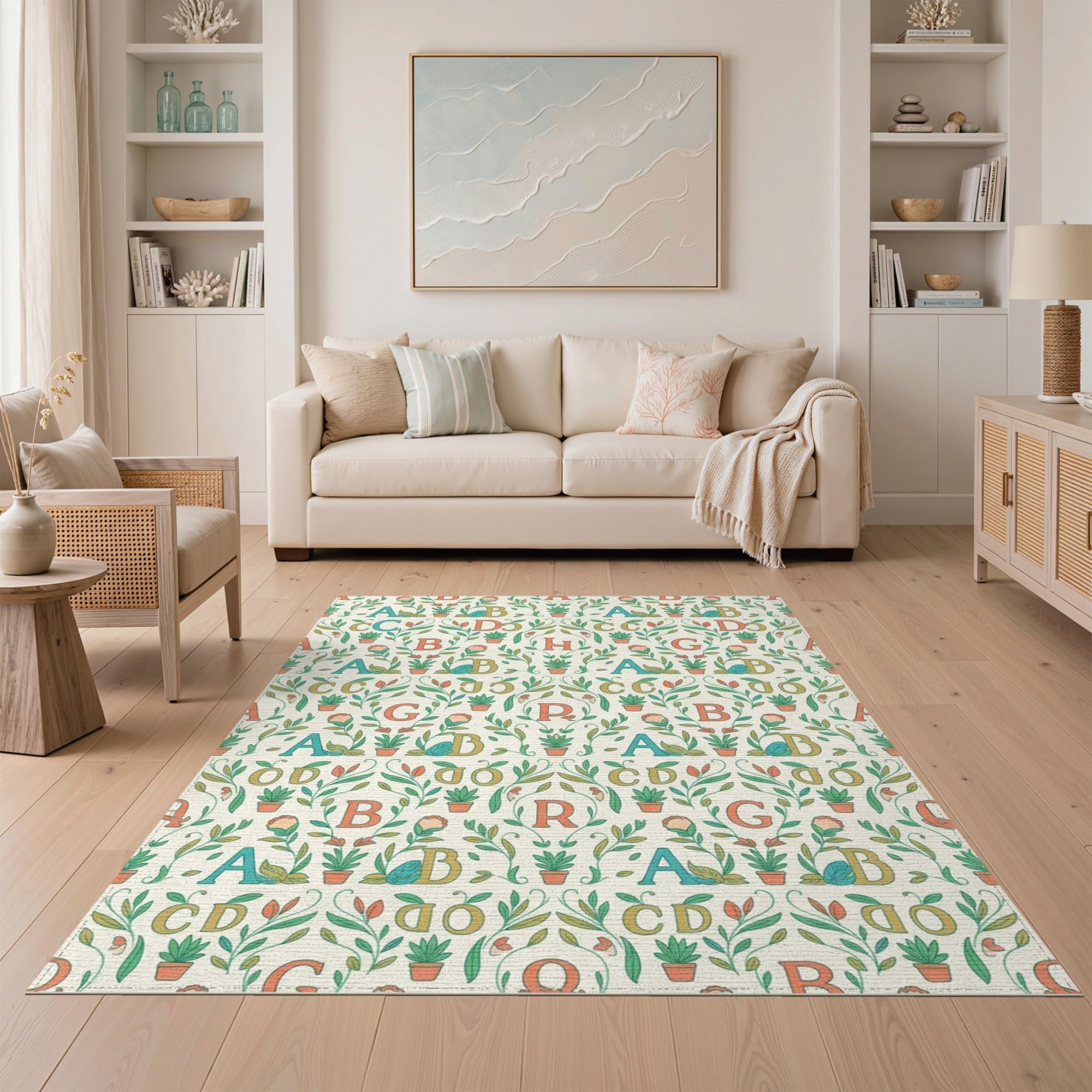 ODIKA Washable Non-Slip Stain-Resistant Area Rug
