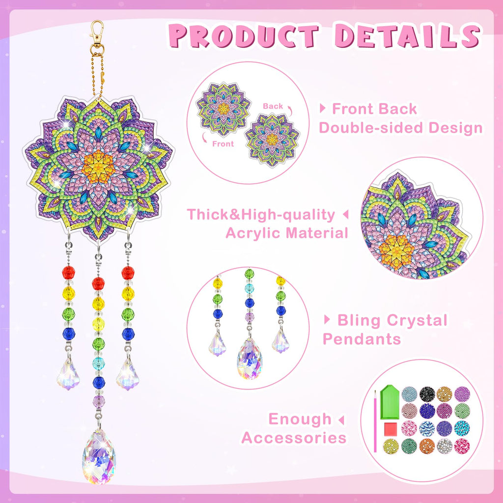 Diamond Art Suncatcher Wind Chime Kit for Ages 8–12