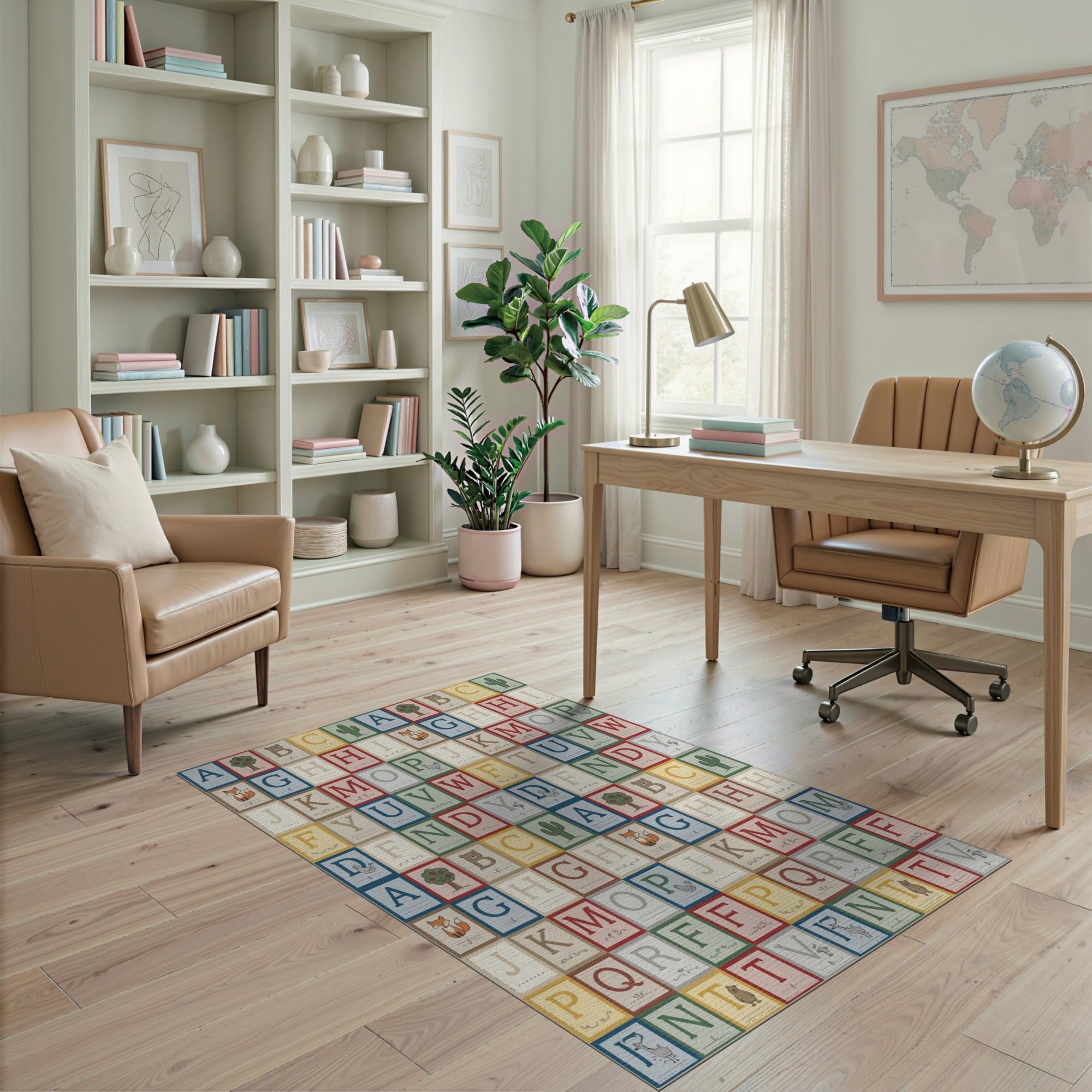 ODIKA Washable Non-Slip Stain-Resistant Area Rug