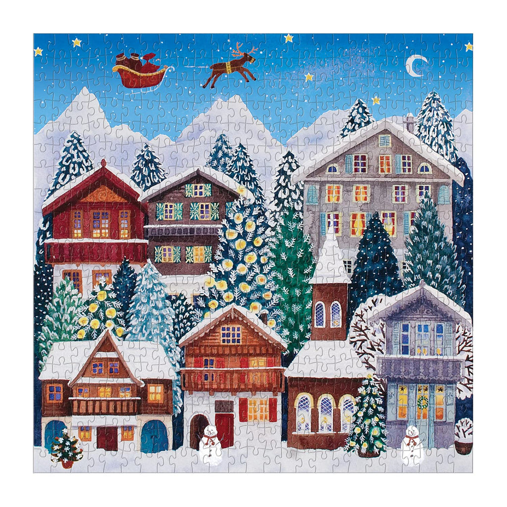 Galison Yuletide Village 500-Piece Festive Winter Puzzle