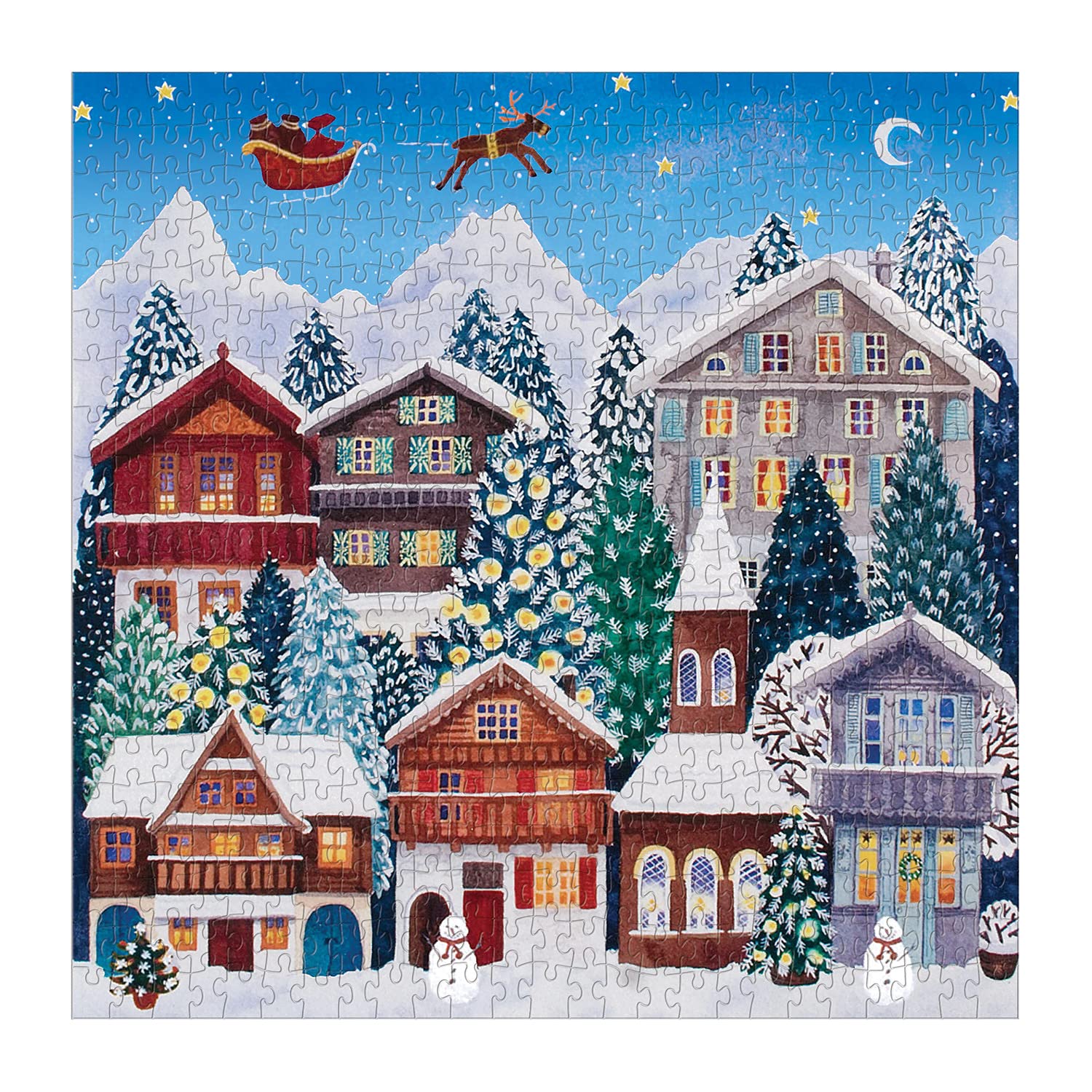 Galison Yuletide Village 500-Piece Festive Winter Puzzle