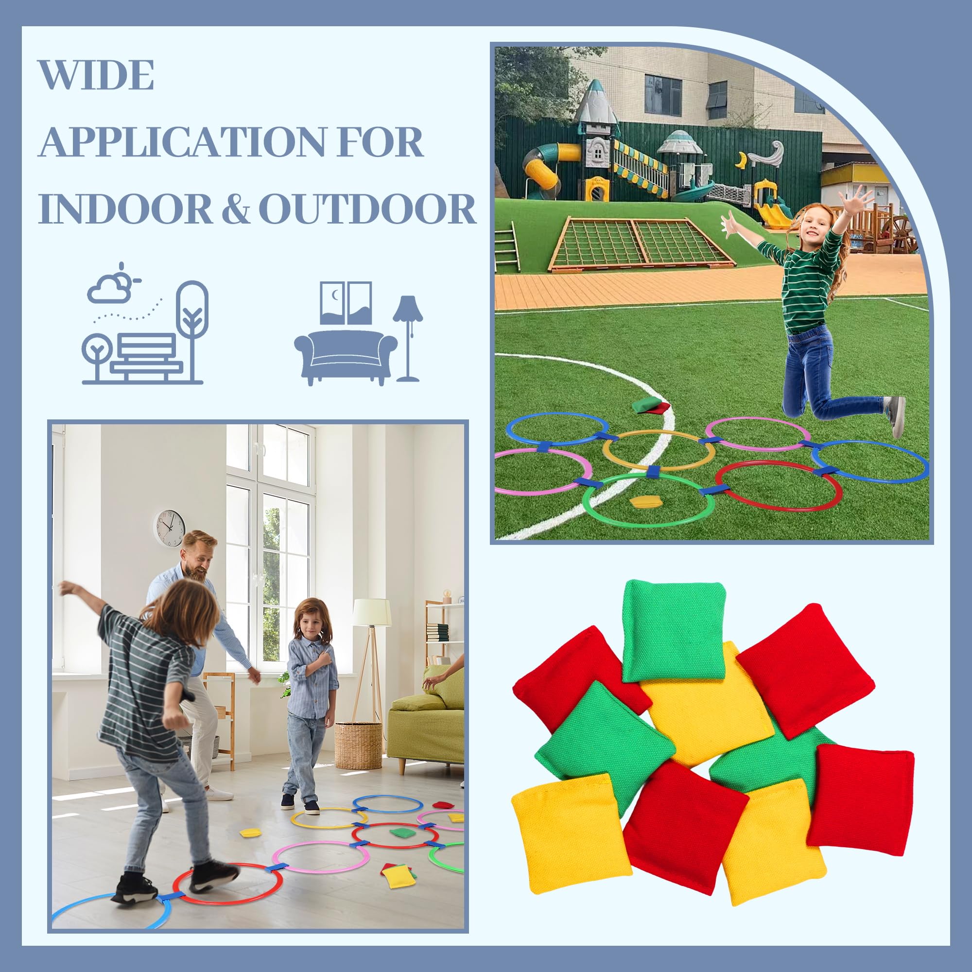 WTYIY Multi-Game Hopscotch Set with Bean Bags