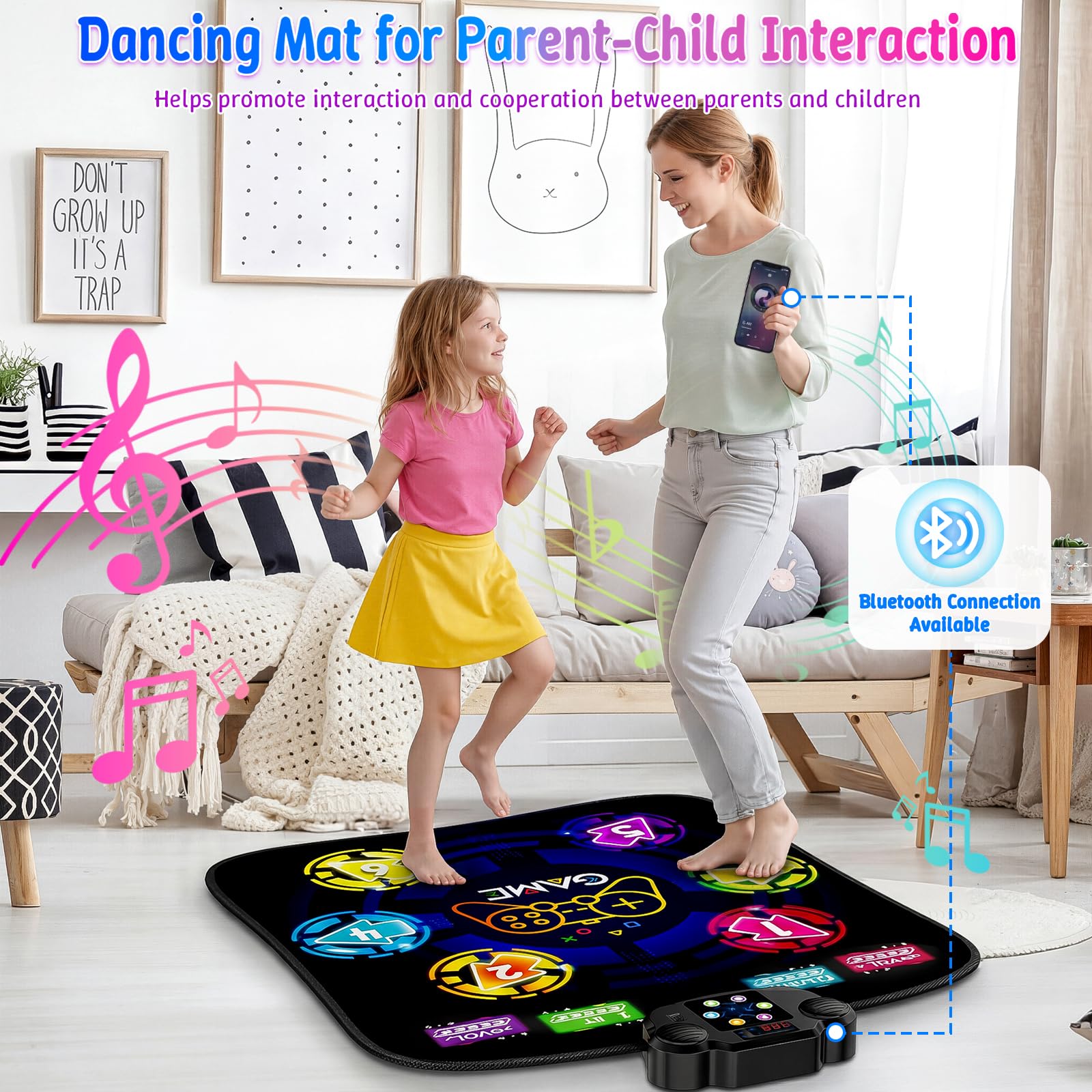 LZFYMXOK Bluetooth LED Dance Mat with Five Game Modes