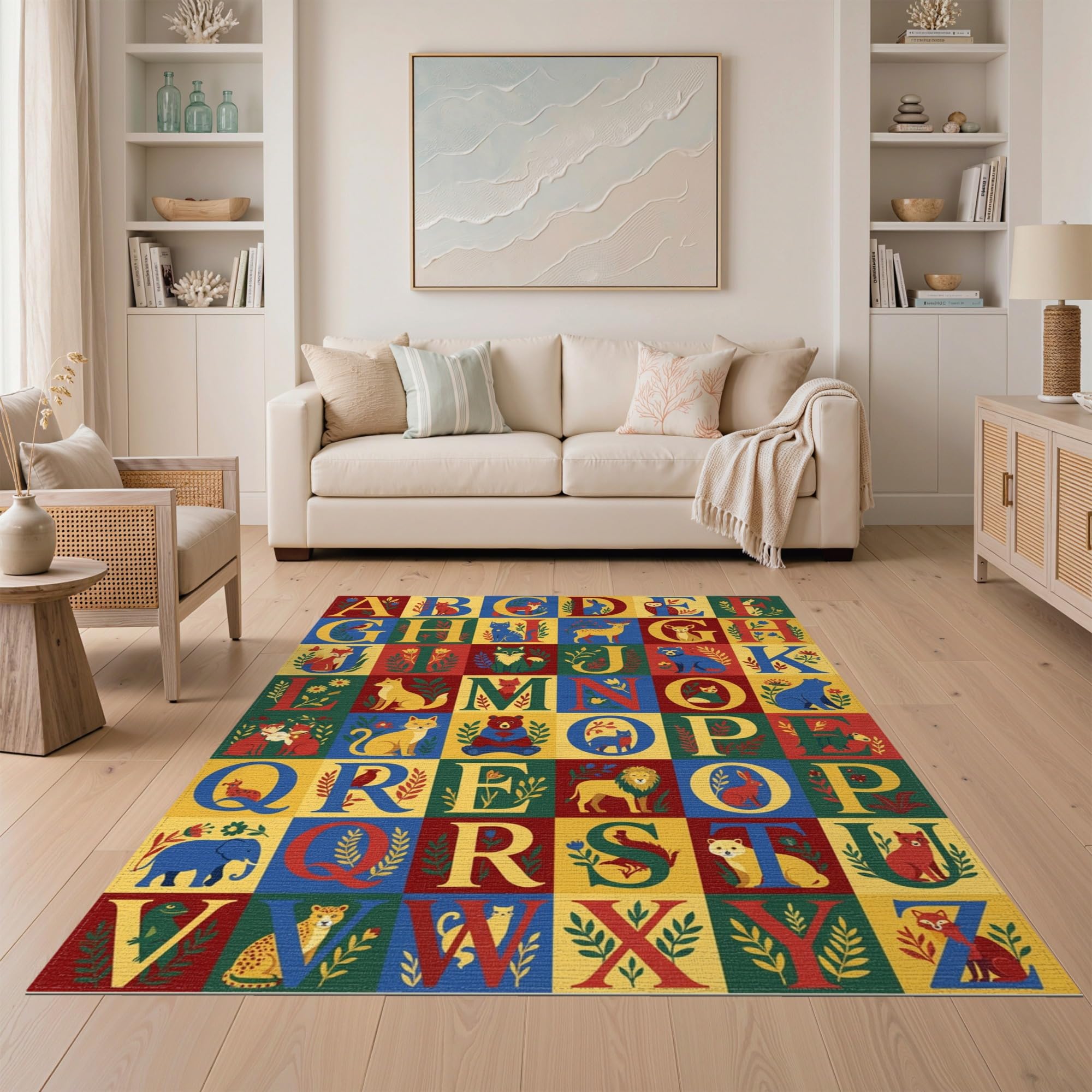 ODIKA Washable Non-Slip Stain-Resistant Area Rug