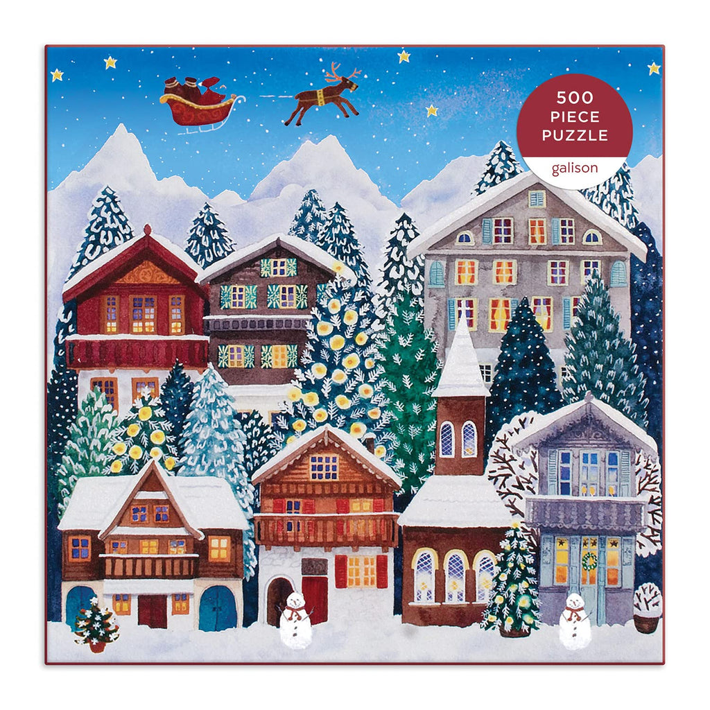 Galison Yuletide Village 500-Piece Festive Winter Puzzle