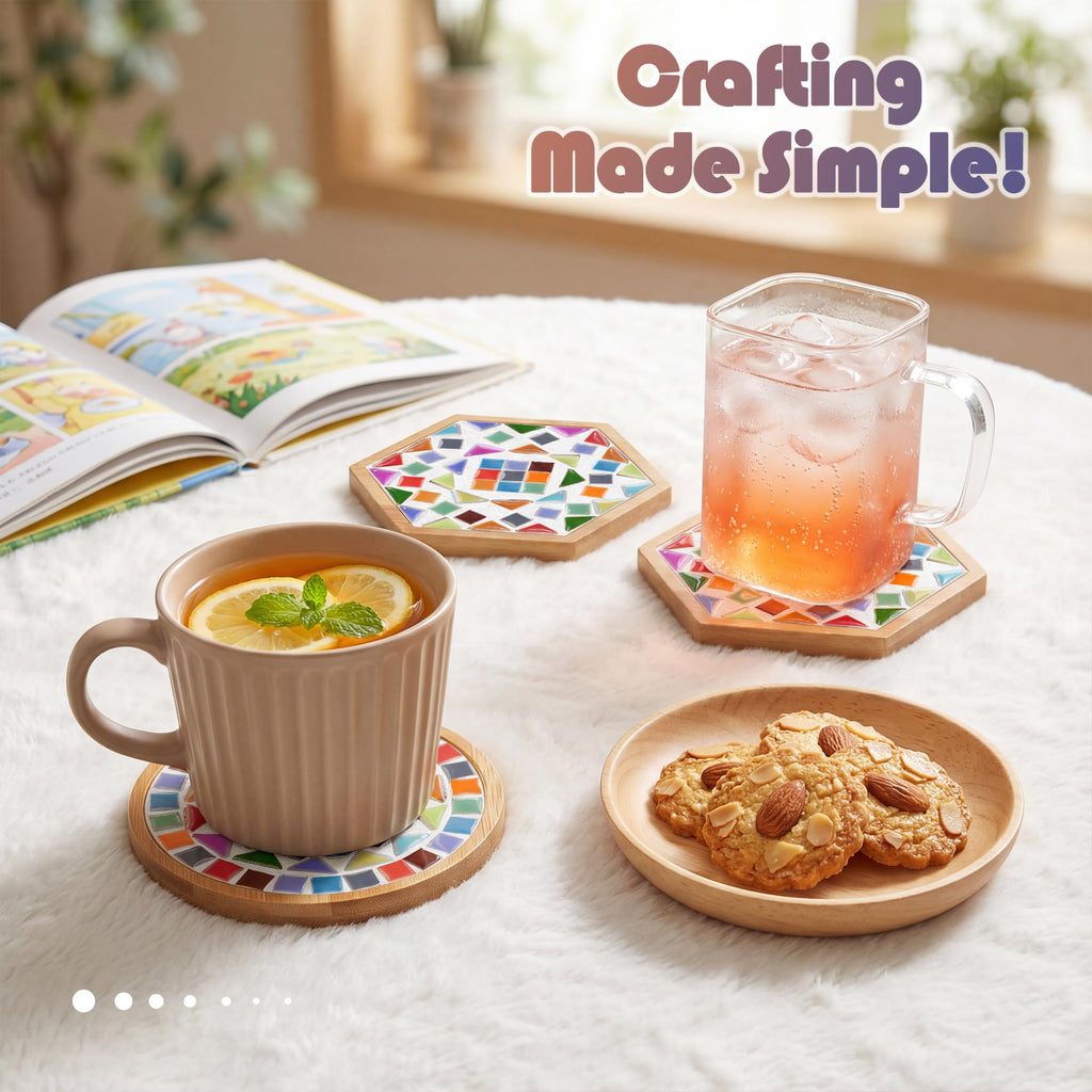 Nuyoach DIY Mosaic Coaster Craft Kit for Adults