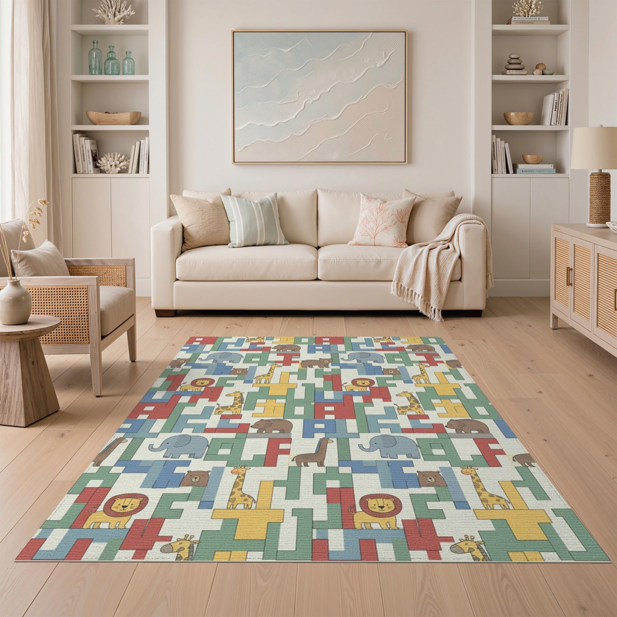 ODIKA Washable Non-Slip Stain-Resistant Area Rug