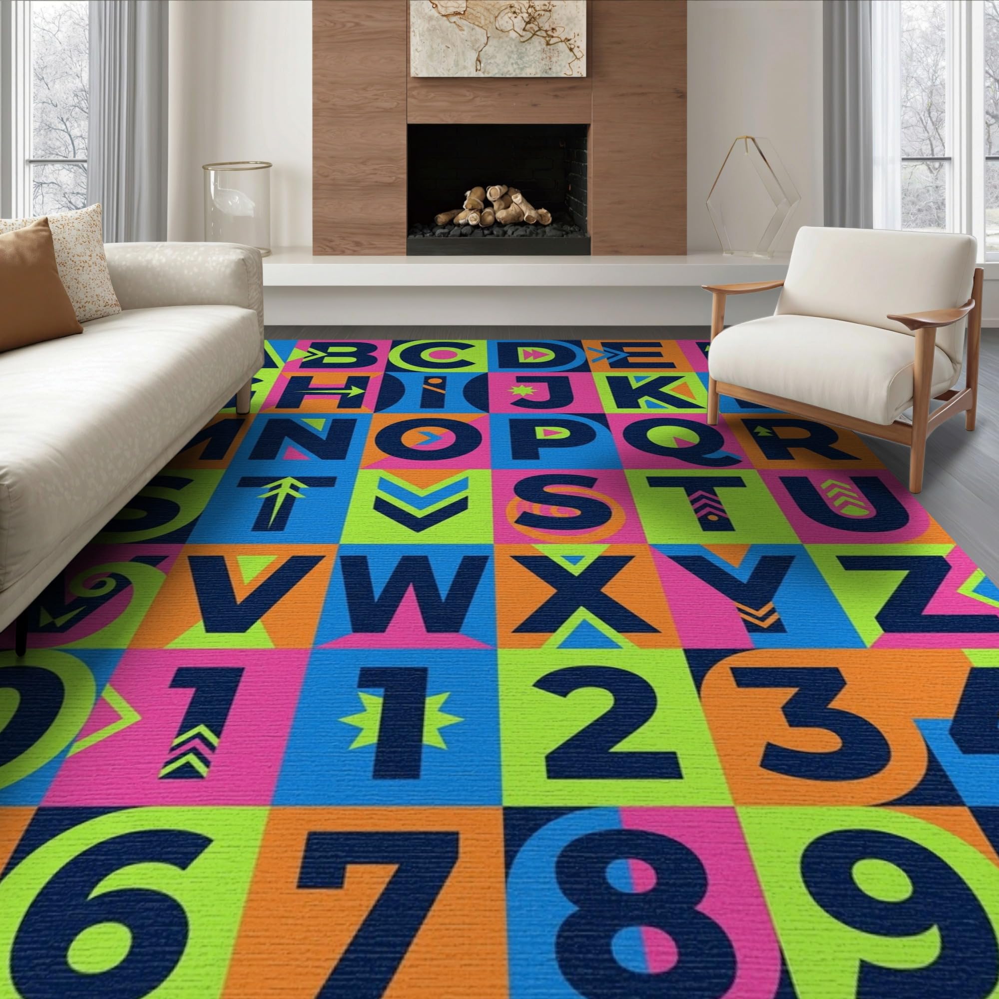 ODIKA Washable Non-Slip Stain-Resistant Area Rug